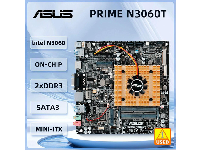 PRIME N3060T Motherboard Celeron Dual-Core N3060 SoC 2xDDR3 MINI-ITX 4x USB 3.0/2.0 1x Gigabit RJ45
