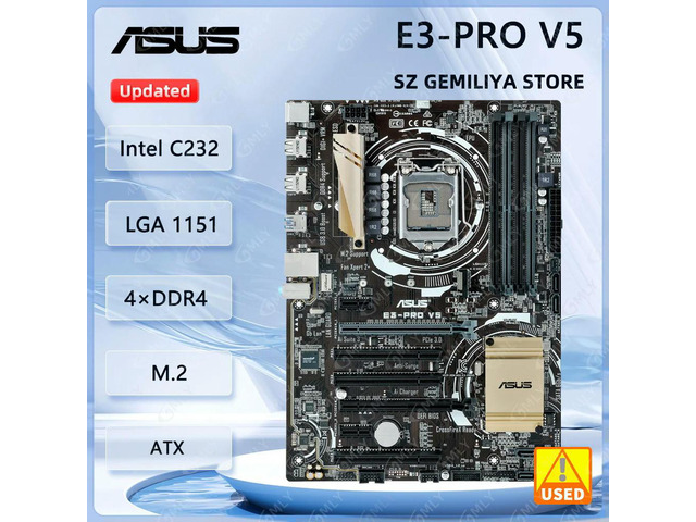 E3-PRO V5 Motherboard LGA 1151 C232 4×DDR4 64GB PCI-E 3.0 M.2 USB3.0 ATX support Core i3-6100 i5-7400 cpu