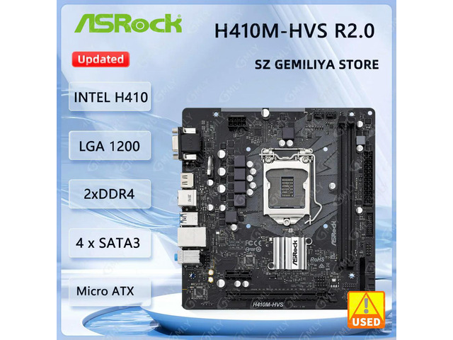 H410M-HVS R2.0 Motherboard H410 LGA 1200 DDR4 64GB M.2 support i9-10900F i5-10600 i5-10400 i3-10105 i3-10105 cpu