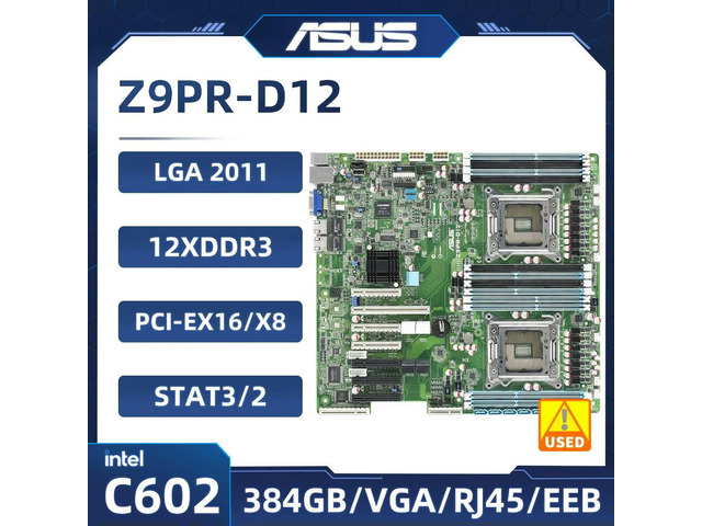 Z9PR-D12 Motherboard LGA 2011 C602 12Ã—DDR3 384GB 5Ã—PCI-E X16 6Ã—USB3.0 Dual Gigabit LAN EEB VGA ATX