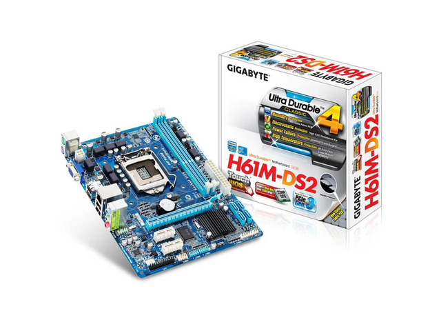 ,GA-H61M-DS2 Desktop Motherboard H61 Socket LGA 1155 i3 i5 i7 DDR3 16G uATX UEFI BIOS H61M-DS2