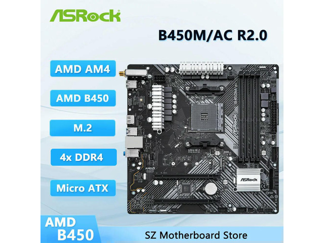 B450 B450M Motherboard B450M/ac R2.0 Motherboard AM4 DDR4 128GB Ryzen 5 5600 5600G R7 5700 5600 5700 5800 CPU