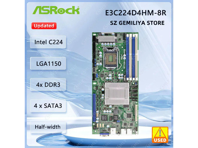 E3C224D4HM-8R Motherboard LGA1150 DDR3 C224 8 x SAS2 Half Width support E3-1271 v3 E3-1285L v4 i3-4360 i3-4330