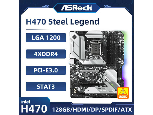 H470 Steel Legend Motherboard H470 LGA 1200 support i9-11900F i5-11400F i3-10100F i3-10105 cpu M.2 NVMe SSD ATX