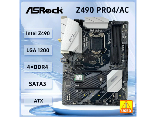 Z490 PRO4/AC Motherboard Z490 Motherboard, LGA 1200 Support I5-10400F I7-10700F I3-10320 I9-10900K CPU ATX 6 SATA3