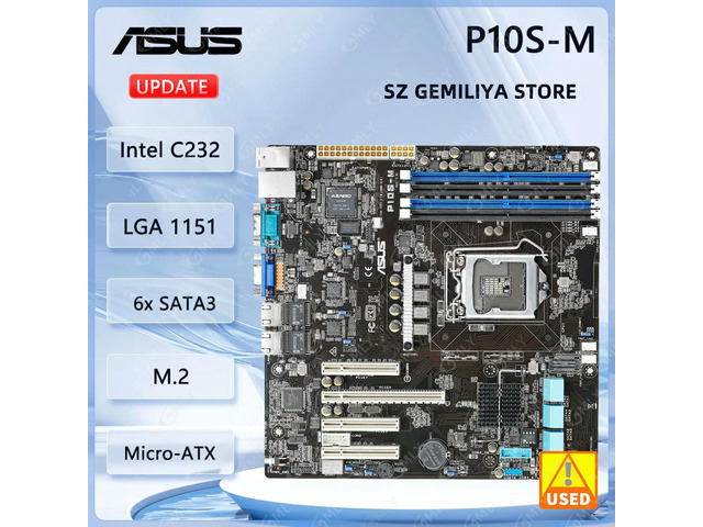 P10S-M Motherboard C232 LGA 1151 DDR4 Micro-ATX support Xeon E3-1225 v5 E3-1245 v5 i3-7100 E3-1230 v5 cpu