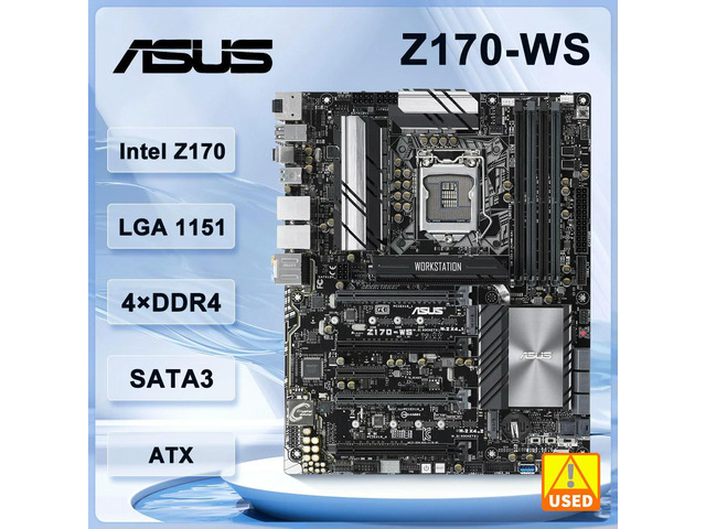 Z170-WS Workstation Motherboard Z170 LGA 1151 DDR4 64G M.2 HDMI 2.0 ATX support i3-6300 i7-6700 7400 7600 cpu