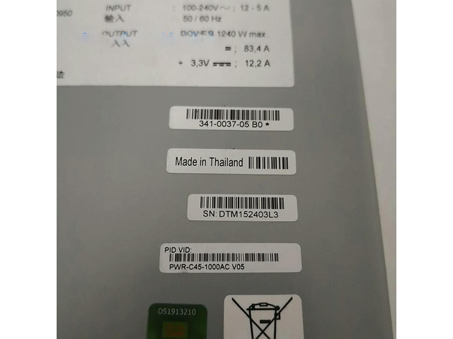 On WS-C4503 4506-E Series Switches 341-0037-05 B0 1040W PWR-C45-1000AC