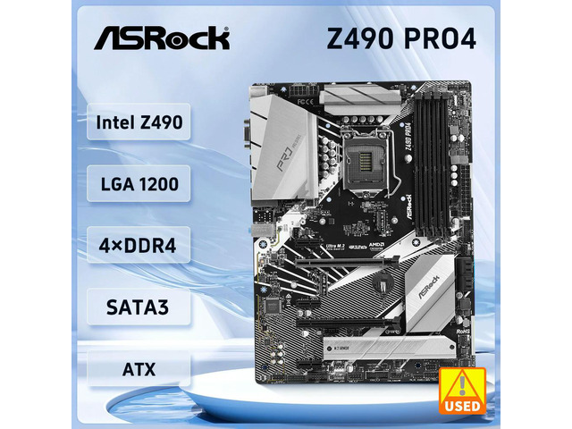 Z490 PRO4 Motherboard support i9-10900F i5-10400F i3-10105 i7-10700T i3-10100 cpu 4×DDR4 128GB Z490 LGA 1200 ATX