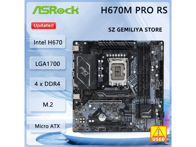 H670M Pro RS Motherboard LGA1700 H670 4xDDR4 Micro ATX support i7-14700 i3-14100 i9-12900 cpu