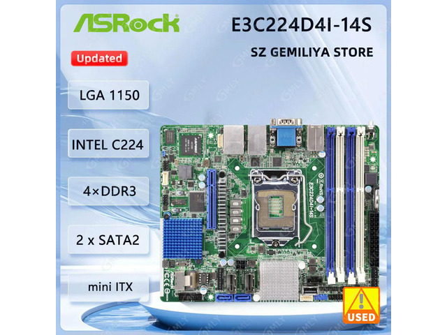 E3C224D4I-14S Motherboard C224 LGA 1150 DDR3 mini ITX support E3-1240L v3 i5-4570 i3-4340 i5-4460 i7-4770 cpu