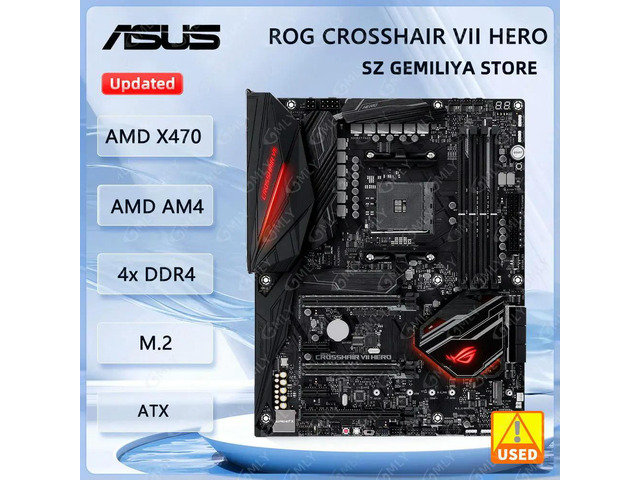 ROG CROSSHAIR VII HERO Motherboard X470 AM4 Supports 9700 5600X 5700X 5800X3D 2700X cpu DDR4 M.2