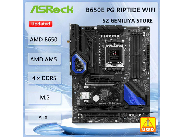 B650E PG Riptide Motherboard B650 Socket AM5 ATX M.2 Wi-Fi 6E support Ryzen 7 9700X Ryzen 5 PRO 8500 7 7700