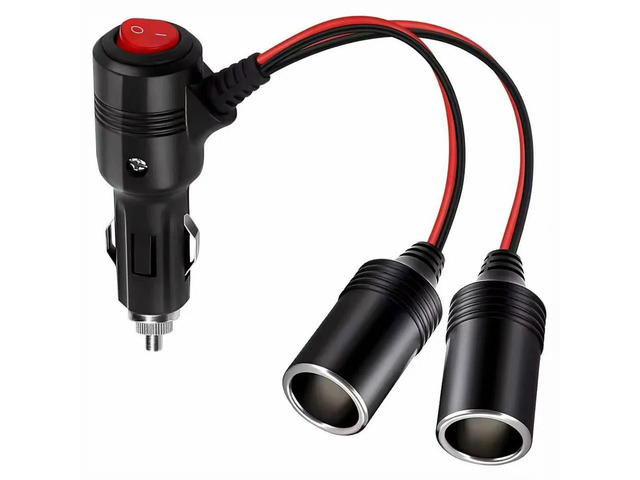 Car Cigarette Lighter 12V 24V Splitter Adapter W/ on Off Switch 1 Male To 2/3 Female Sockets Y Splitter Car Accessories