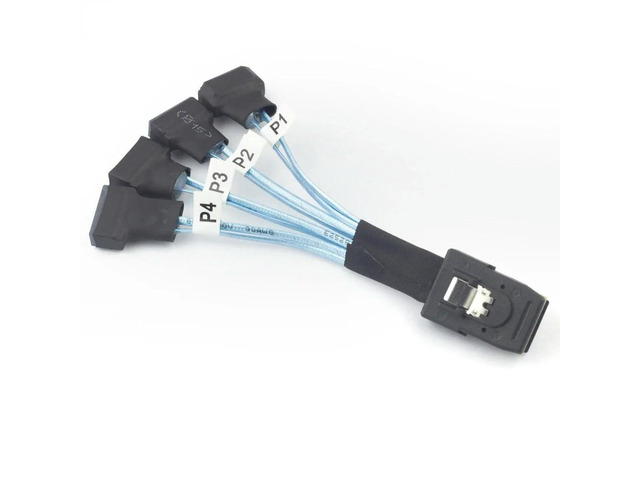 Mini SAS SFF-8087 To 4X SATA Male 3.0 SSD High Speed Data Transfer Cable 1 To 4 0.3m