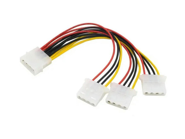 4Pin IDE Power Cables HY1578 4 Pin Molex Male To 3 Port Molex IDE Female Power Supply Splitter Adapter Cable
