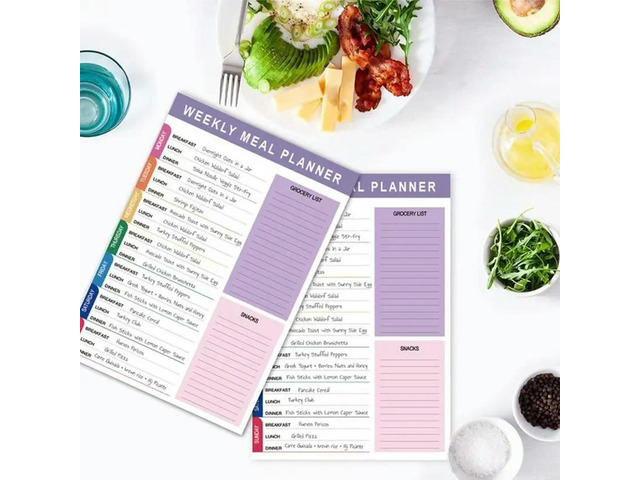 Meal Eating Planning Journal Notebook Detachable Sheets Grocery Lists Weekly Diet Organizers Thick Paper Diaries