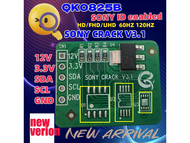 QK0825B decoding board for ID enabled HD/FHD/UHD 60HZ 120HZ CRACK V3.1 12V