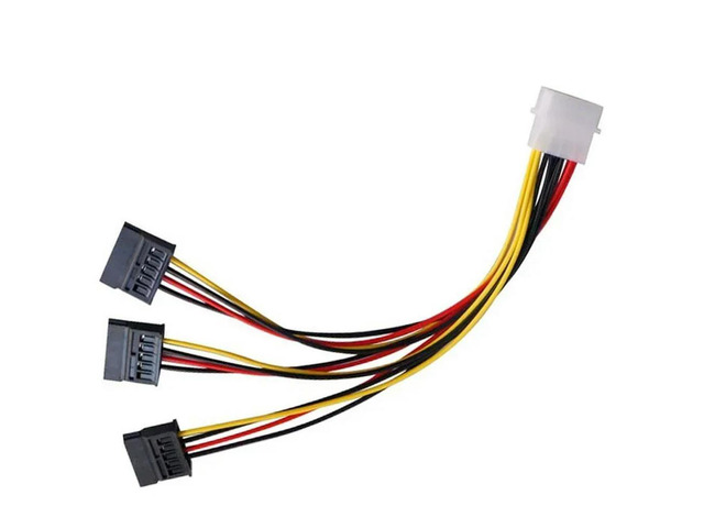 SATA Adapter Cable IDE 4Pin Male To 3 Port SATA Female Splitter Hard Drive Power Supply Cable SATA Cable 22cm