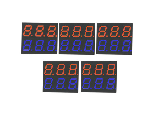 5PCS 0.28 Inch 6-Digit 7-Segment LED Display, Dual Color 9-Pin Digital Tube, Red Blue 6-Bit in One LED Numeric Display Module
