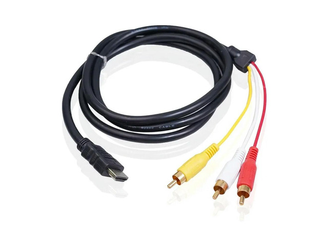 1.8m Black HDMI-compatible Male To 3 RCA Audio Video Component AV Video Cable Cable Convert Component