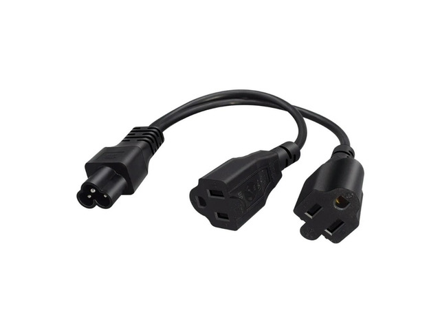 2025 30Cm Y Splitter Power Cable IEC320 Connector To NEMA 2X 5-15R Sockets Connector
