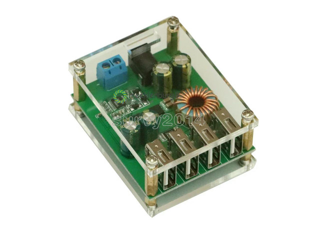 DC DC 7V-60V to 5V 5A 4 Four USB Output Buck Converter Board Step Down Power Supply Module Car Charger High Speed For