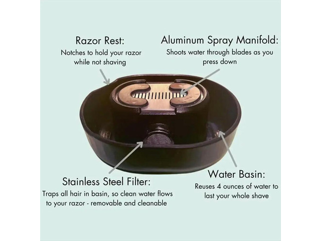 For Most Head Razors Razor Rinser Cleaner Efficiently Save Water Shaving Razor Rinser No Batteries Shaver Rack