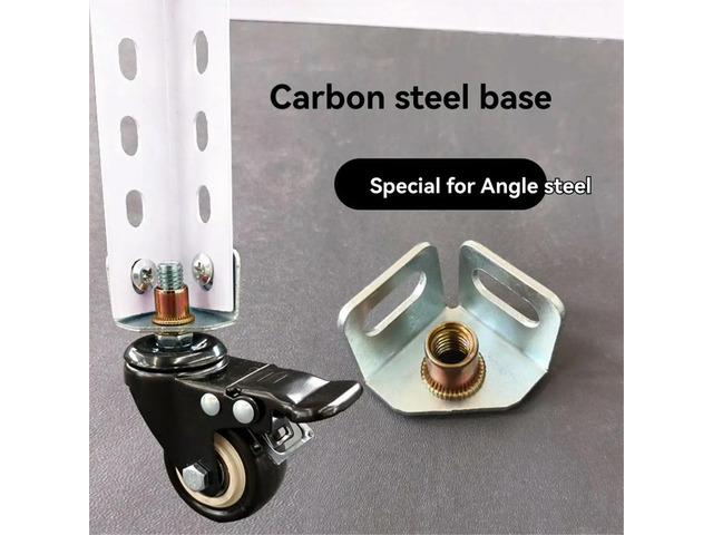 Rack Casters Accessories Carbon Steel Base Fittings Base Wheels Casters Angle Iron Connecting Wheel Accessories M10