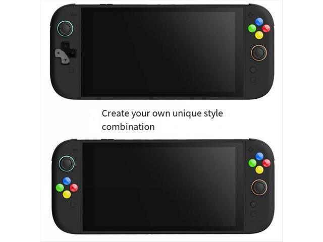 For Switch2 Joy-Con Joystick Cap+D-Pad Button Cap Set for Nintendo Switch 2 D-PAD Color Button Cap,Black & Multicolor For Switch2 Joy-Con Joystick Cap+D-Pad Button Cap Set for Nintendo Switch 2 D-PAD Color Button Cap,Black & Multicolor