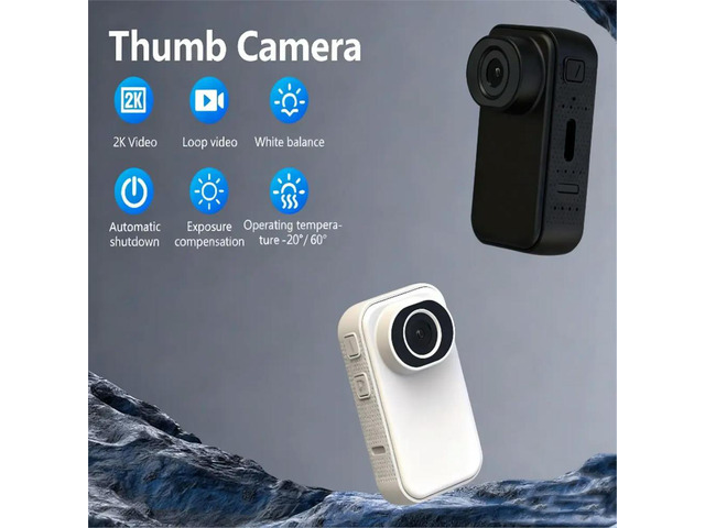 Display Screen Action Camera with Stand 2K HD IP65 Waterproof with Long Life for Outdoor Sports White