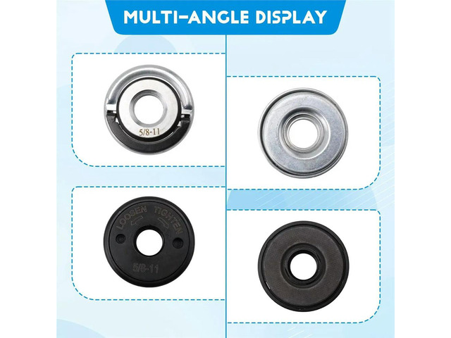 5/8'-11 Angle Grinder Flange Nuts 2-Pack,Quick Release Locking Kit. Self-Locking for 4-1/2' 5' 7' 9' Grinders