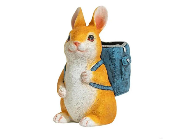 Adorable Rabbit Shaped Resin Pen Stand Desk Pen Organiser For Offices School