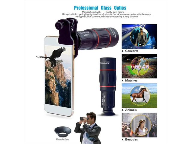 18X Telescope Zoom Lens Monocular Mobile Phone Camera Lens for phones for Camping Sports Monocular Telescope