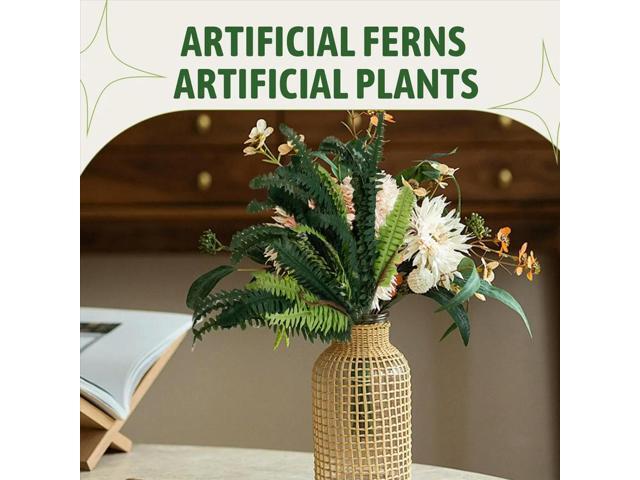 Artificial Ferns for Outdoors & Indoors,Large Faux Ferns Fake Boston Fern Plant for Planter Garden Porch Entrance B