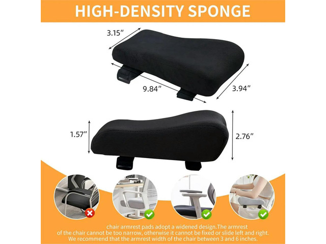 2pcs Chair Ergonomic Armrest Pads Elbow Pillow Pressure Relief Office Chair Gaming Chair Armrest with Memory Foam