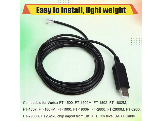 For FTDI USB Programming Cable for Yaesu CT-29F Vertex FT-1500 FT-1500M FT-1802 FT-1802M FT-1807 FT-1807M FT-1900R Radio