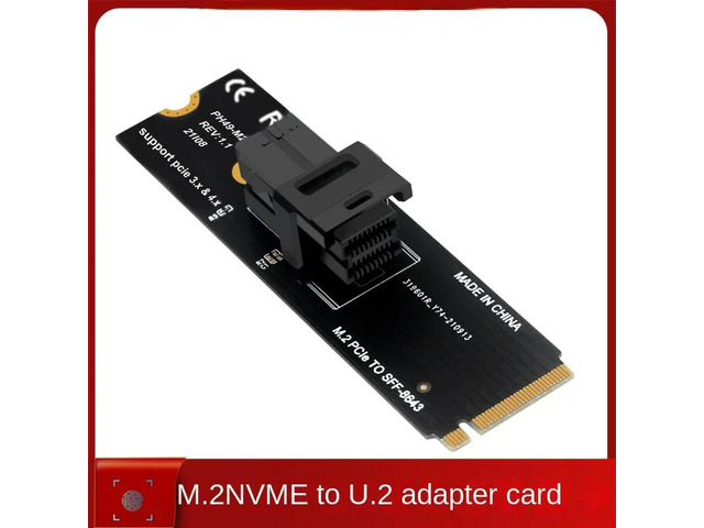 M.2 NVME To U.2 Adapter Card Mini Sas 8643 To 8639 U.2 (SFF-8639) NVMe PCIe To Mini SAS (SFF-8643) SSD Cable