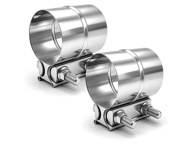 Muffler(2 Packs) 2.5' Exhaust Clamp, 2 1/2 Lap Joint Clamp 304 Stainless Steel For 2.5' Od To 2.64' For O D Exhaust Pipe