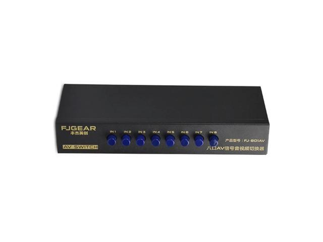 2025 8-Way AV Switch RCA Switcher 8 in 1 out Composite Video L/R Selector Box for DVD