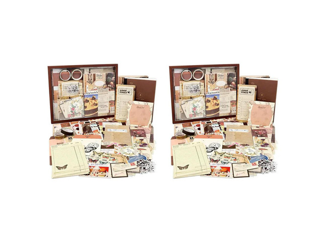 YM-2X Aesthetic Scrapbook Kit,Junk Journal Kit With Journaling/Scrapbooking Supplies, For Teen Girl Kid (Cocoa Brownies)