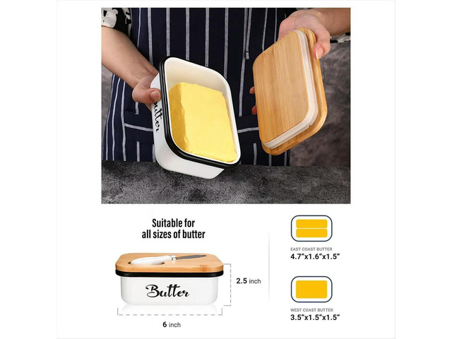 Butter Dish with Lid,Butter Dish for Countertop,l Butter Keeper with Multipurpose Butter Large Butter Container
