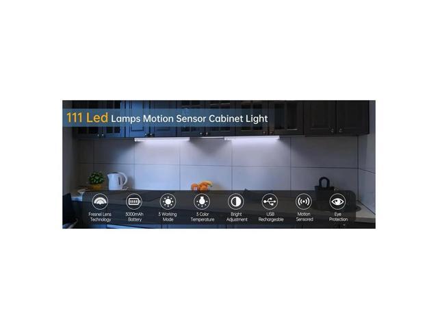 Under Cabinet Light Rechargeable LED Bar, 3 Modes Magnetic Closet Lighting for Wardrobe,Closet,Kitchen