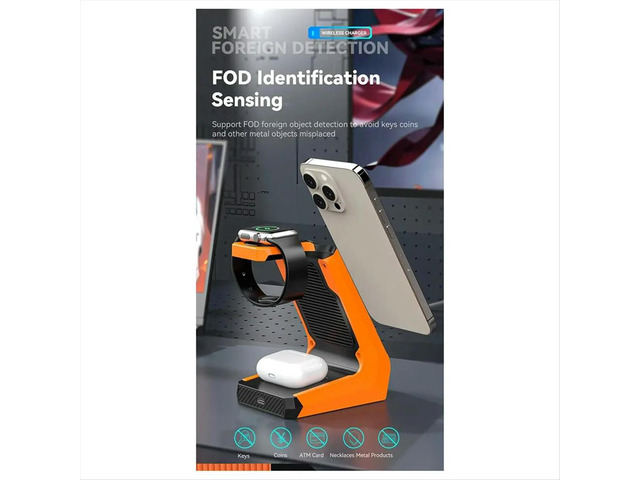 Magnetic Charger 3 in 1 Charging Station 15W Fast Charging Stand for 15 14 13 12 Watch/AirPods