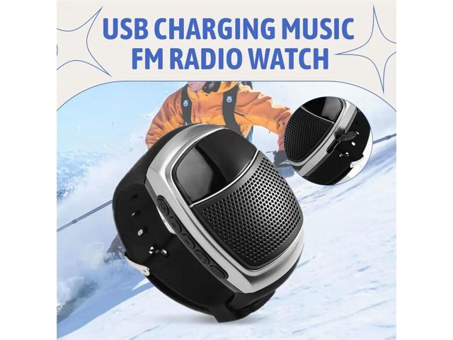 Bluetooth Sports Music FM Radio Watch USB Charging Wrist Audio Selfie Watch Alarm Watch Audio for Running/Hiking