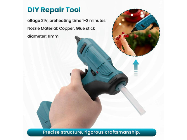Cordless Hot Melt Glue Gun Rechargeable with 10pc 11mm Glue Sticks DIY Repair Tool for Makita 18V Pin