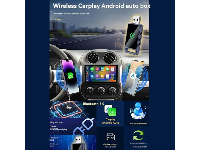Carplay 2in1 AI Box Android Auto USB Car Dongle BT for Wired CarPlay/Andriod Auto Cars Plug and Play
