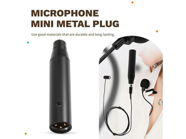 48V Phantom Power Mic Musical Instrument Microphone Adapter Male XLR for Shure 4 Pin TA4F Lavalier Headset