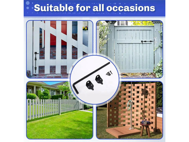 12' Cane Bolt Heavy Duty Drop Rod Gate Stopper Gate Ground Latch for Wooden Fences l Gates Doors 1pcs
