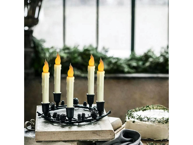 Floating Candles with Magic Wand Remote-Halloween Decorations 12PCS LED Flameless Taper Candle for Halloween Decor